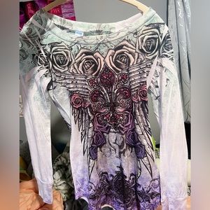 grunge rhinestone long sleeves